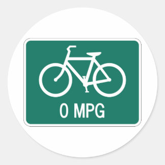 0 MPG Bicycle Sticker