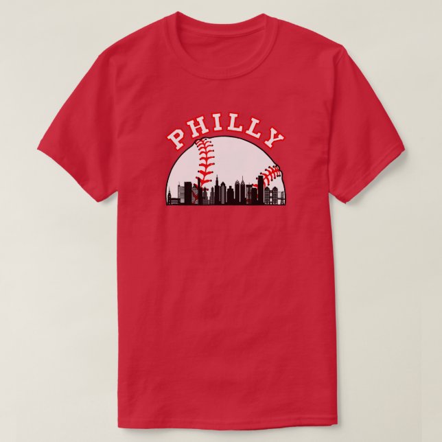 0 Philly Baseball Shirt Philly PA Cityscape Skylin (Design Front)