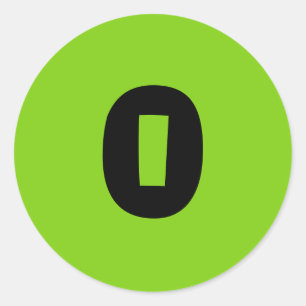 0 Small Round Green Number Stickers by Janz