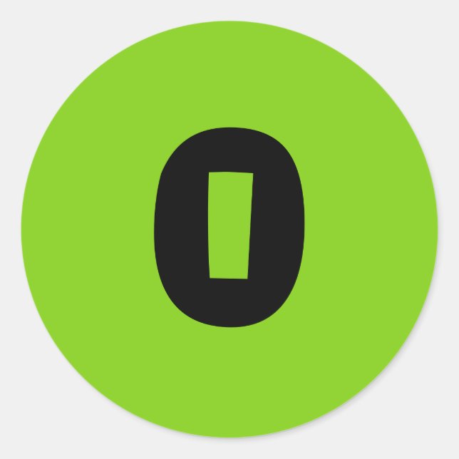 0 Small Round Green Number Stickers by Janz (Front)