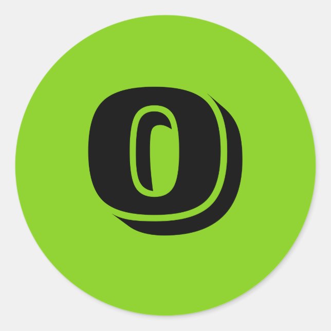 0 Small Round Green Number Stickers by Janz (Front)