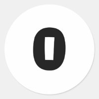 0 Small Round White Number Stickers by Janz