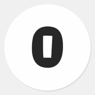 0 Small Round White Number Stickers by Janz