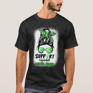 0 Support Squad Mental Health Awareness Messy Bun T-Shirt