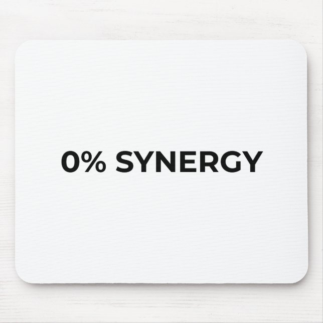 0% Synergy Minimalist Typographic Mouse Pad (Front)