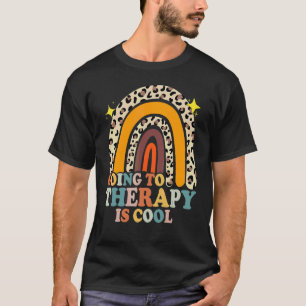 0 Therapy Mental Health Awareness Rainbow Leopard T-Shirt