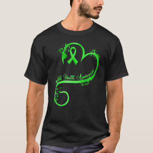0 Womens Heart Ribbon Mental Health Awareness T-Shirt