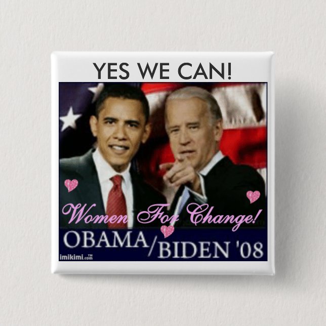 0_, YES WE CAN! 15 CM SQUARE BADGE (Front)