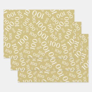 0th Modern Black/White Random Number Pattern Wrapping Paper Sheet