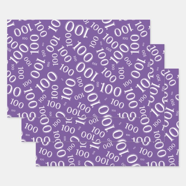 0th Modern Black/White Random Number Pattern Wrapping Paper Sheet (Set)
