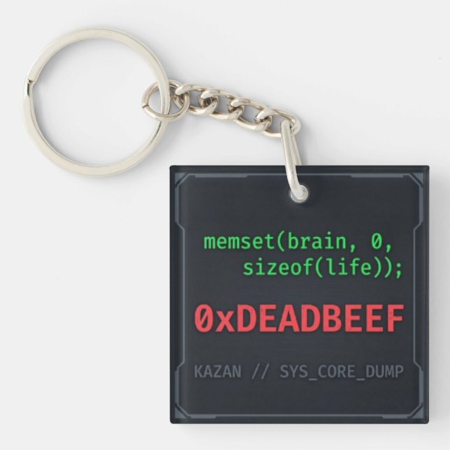0xDEADBEEF Memset C++ Programmer Metal Keychain (Front)
