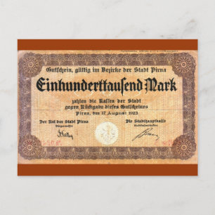 100000 Mark Postcard