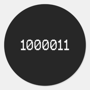 1000011 Binary Code 67 Meme Computer Coding Funny Classic Round Sticker