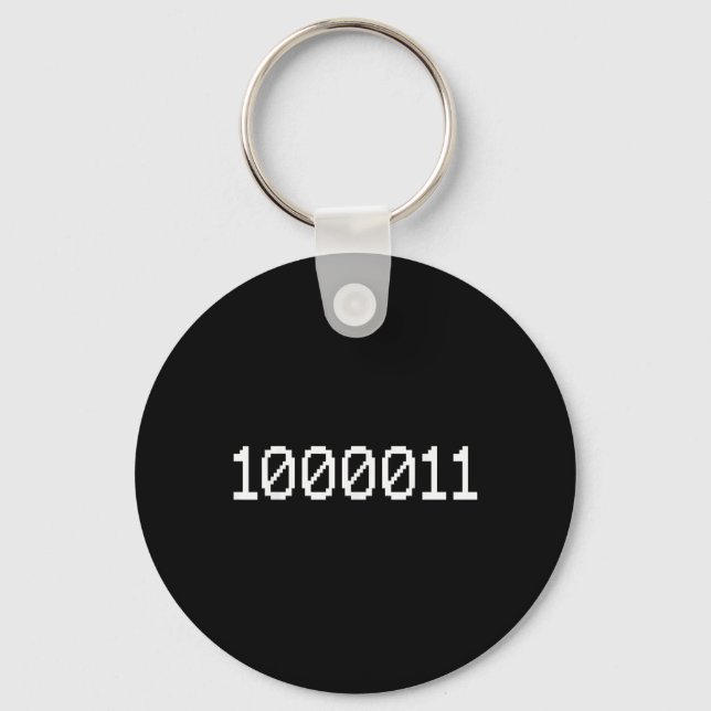 1000011 Binary Code For 67 Funny Tech Meme Compute Key Ring (Front)