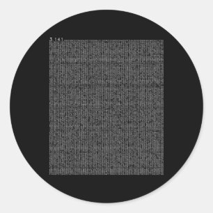 10000 Decimals Pi Day Math Motif Classic Round Sticker