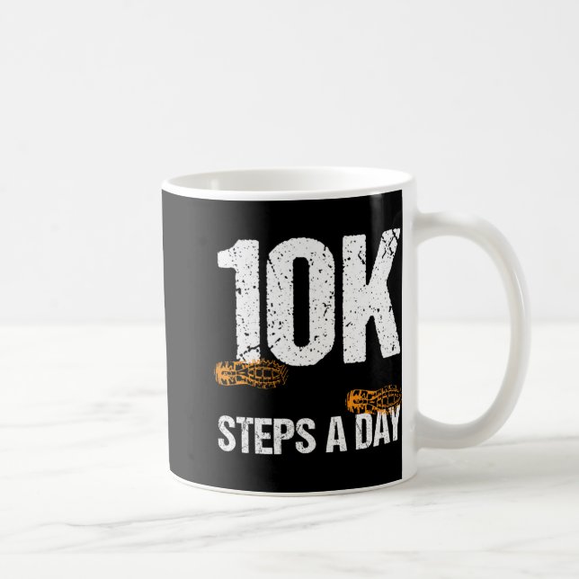 10000 Steps A Day New Year Health And Fitness Goal Coffee Mug (Right)