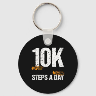 10000 Steps A Day New Year Health And Fitness Goal Key Ring