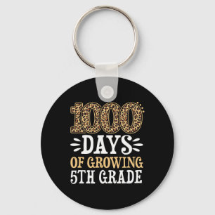 1000 Days Of Growing 5th Grade Leopard Student 100 Key Ring
