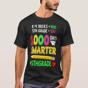 1000 Days Smarter 5th Grade Student Teacher Schoo T-Shirt