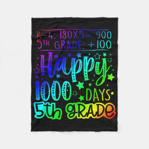 1000 Days Smarter Fifth Grade Teacher 100th Day Of Fleece Blanket