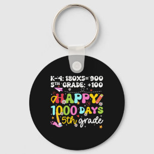 1000 Days Smarter Fifth Grade Teacher 100th Day Of Key Ring