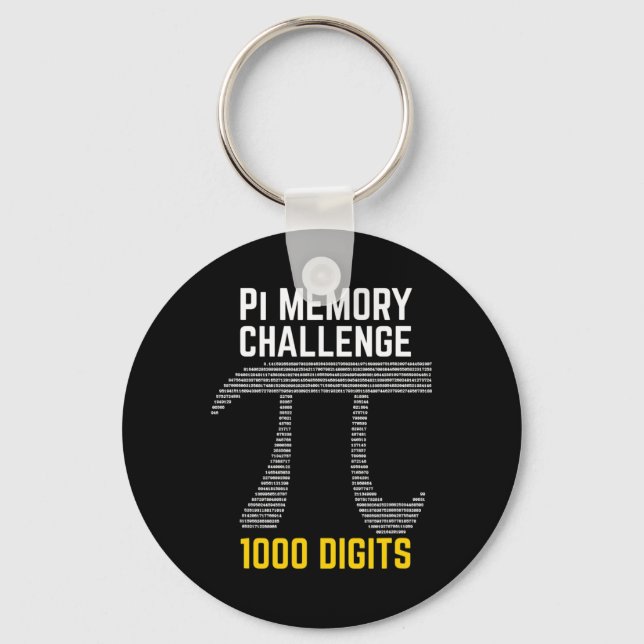 1000 Digits Of Pi Memory Challenge - Pi Day  Key Ring (Front)