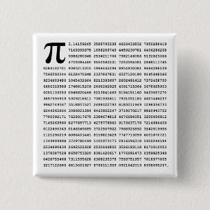 1000 First Digits Pi Number   Mathematical symbol 15 Cm Square Badge