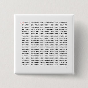 1000 First Digits Pi Number Mathematical symbol 15 Cm Square Badge