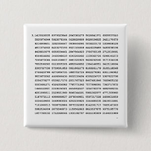 1000 First Digits Pi Number   Mathematical symbol 15 Cm Square Badge