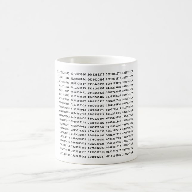 1000 First Digits Pi Number | Mathematical symbol Coffee Mug (Center)