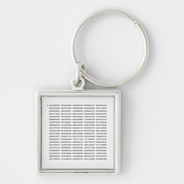 1000 First Digits Pi Number | Mathematical symbol Key Ring (Front)