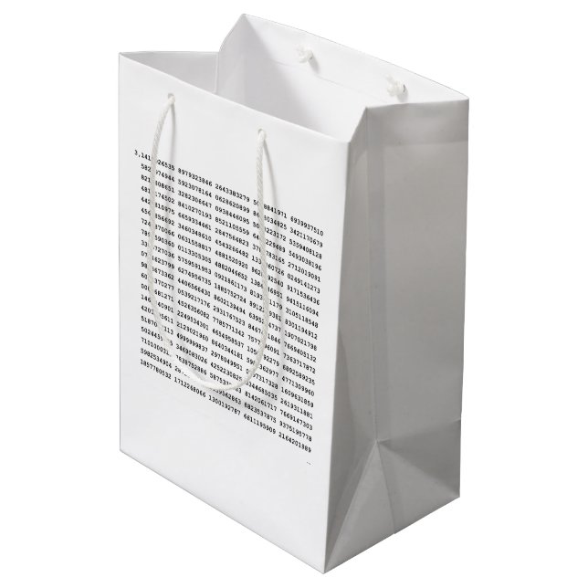 1000 First Digits Pi Number | Mathematical symbol Medium Gift Bag (Back Angled)