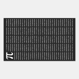 1000 First Digits Pi Number Mathematical symbol Rectangular Sticker