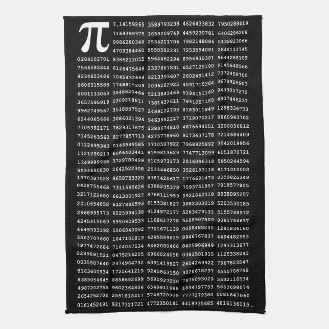 1000 First Digits Pi Number | Mathematical symbol Tea Towel (Vertical)