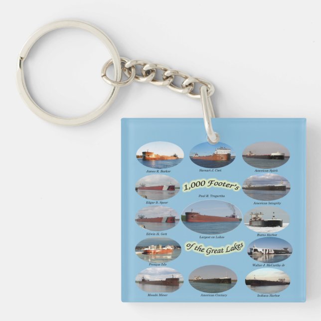 1000 footers of the Great Lakes key chain (Front)