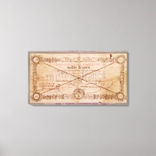 1000 Francs banknote from 8 Floreal, An X Canvas Print