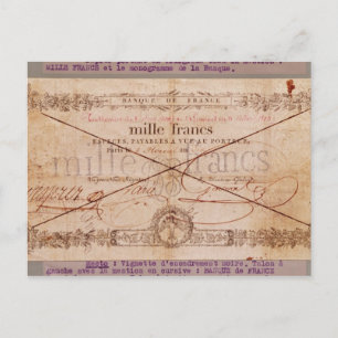 1000 Francs banknote from 8 Floreal, An X Postcard