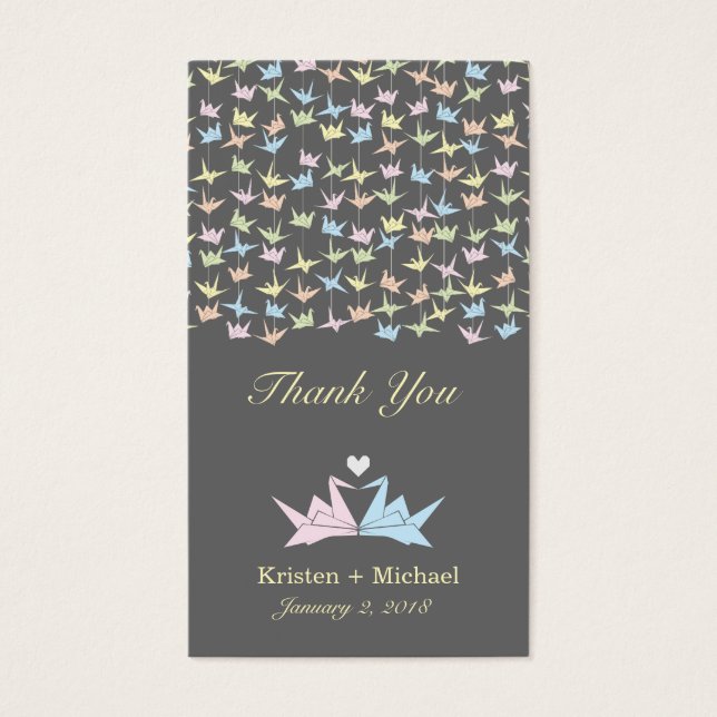 1000 Hanging Origami Paper Cranes Wedding (Grey) (Front)