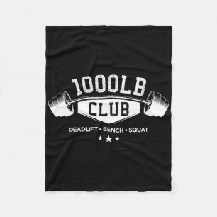 1000 Lb Pound Club Gym Weightlifting Deadlift Benc Fleece Blanket