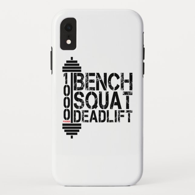 1000 Lbs Bench Squat Deadlift Powerlift Fitness Case-Mate iPhone Case (Back)