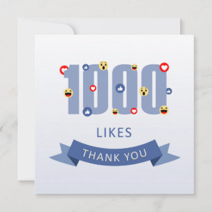 1000 Likes Thank you with emoji and heart