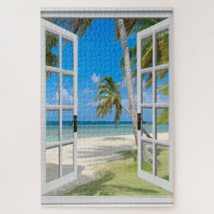 Beach Scene Jigsaw Puzzles Zazzle Co Uk