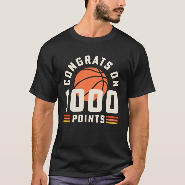 1000 Points Basketball Scorer Congrats Basketball  T-Shirt (Front)