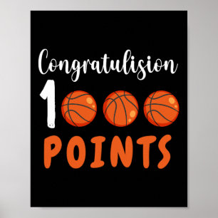 1000 Points Bysketbyll Scorer High School Bysketby Poster