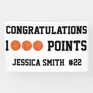 1000 Points Career Milstone Scorer Team Player Banner