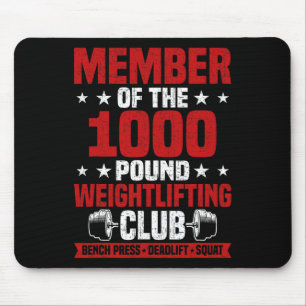 1000 Pound Weightlifting Club Bodybuilding Workout Mouse Mat