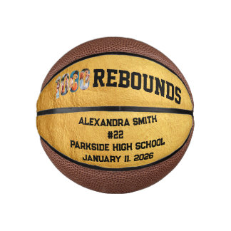 1000 Rebounds Career Milestone Player Team Golden Mini Basketball