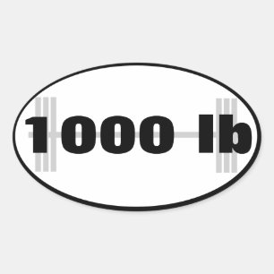 1000lb powerlifting total oval sticker