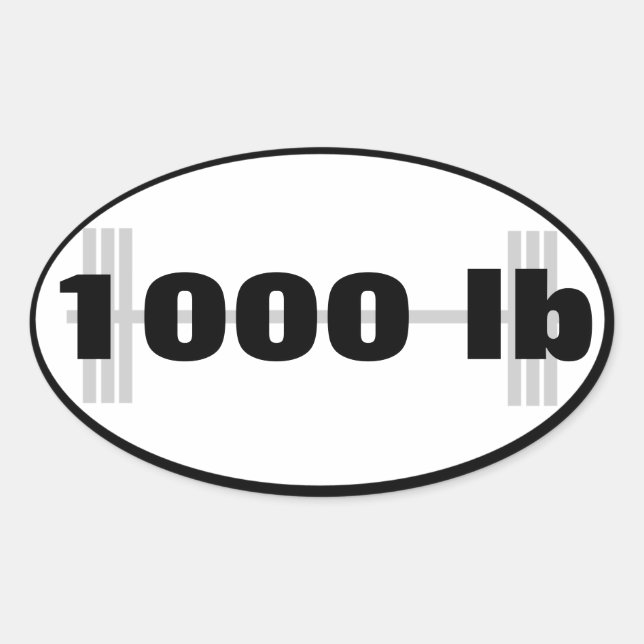 1000lb powerlifting total oval sticker (Front)