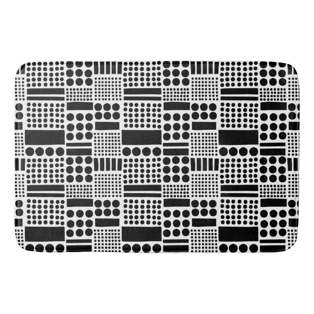100416 - Black on White Bath Mat (Front)